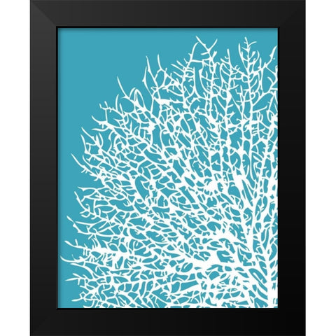 Aqua Coral I Black Modern Wood Framed Art Print by Berg, Sabine