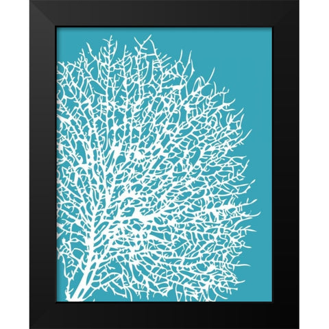 Aqua Coral II Black Modern Wood Framed Art Print by Berg, Sabine
