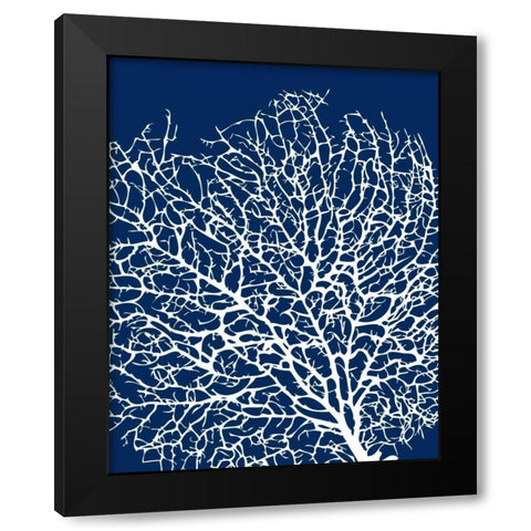Navy Coral I Black Modern Wood Framed Art Print by Berg, Sabine