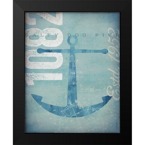 Nautical II - Anchor Black Modern Wood Framed Art Print by Fowler, Stephen