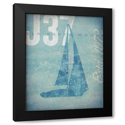 Nautical III: Sailboat Black Modern Wood Framed Art Print by Fowler, Stephen