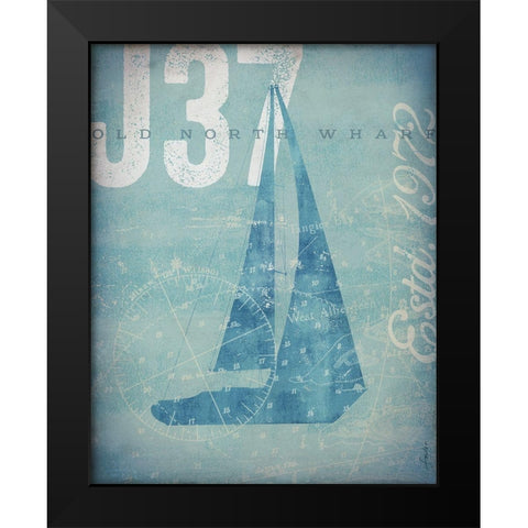 Nautical III: Sailboat Black Modern Wood Framed Art Print by Fowler, Stephen