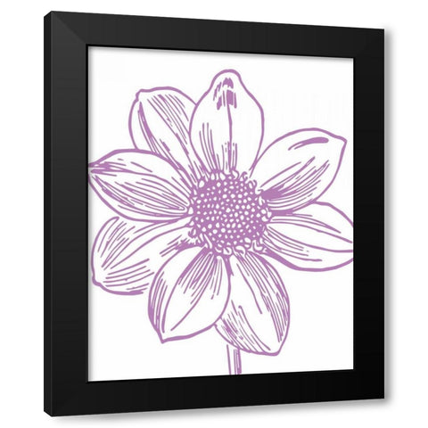 Florette I Black Modern Wood Framed Art Print with Double Matting by Berg, Sabine