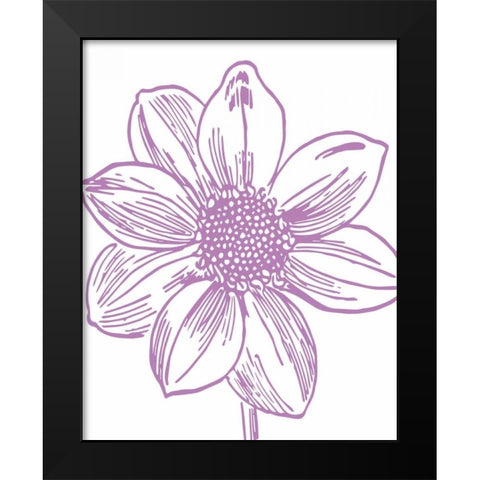 Florette I Black Modern Wood Framed Art Print by Berg, Sabine