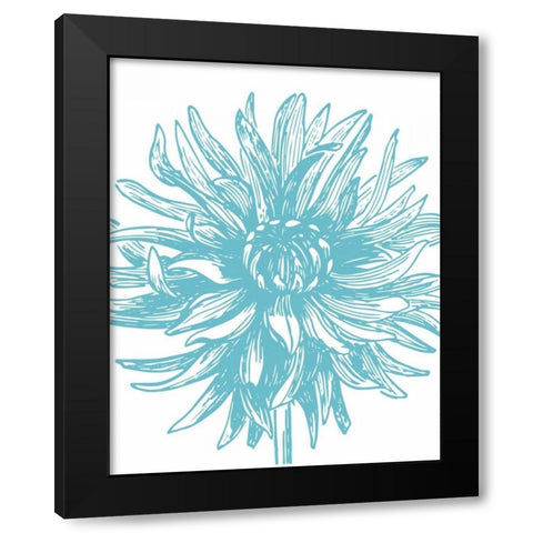 Florette II Black Modern Wood Framed Art Print with Double Matting by Berg, Sabine