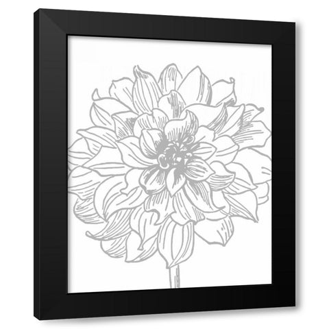 Florette III Black Modern Wood Framed Art Print with Double Matting by Berg, Sabine