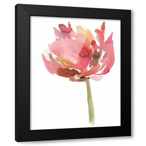 Melody II Black Modern Wood Framed Art Print with Double Matting by Meyers, Rebecca