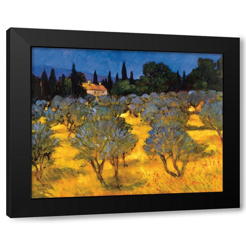 Les Olives en Printemps Black Modern Wood Framed Art Print by Craig, Philip