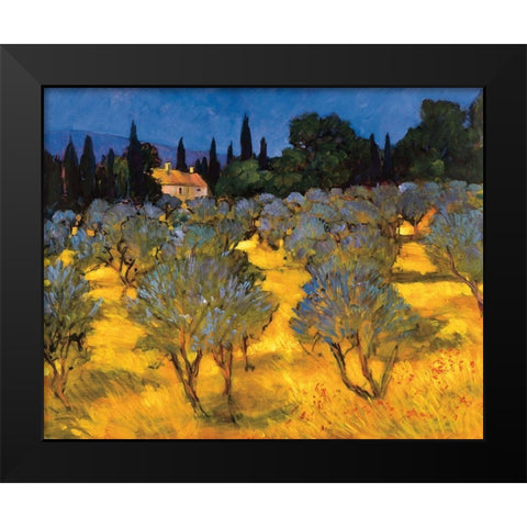 Les Olives en Printemps Black Modern Wood Framed Art Print by Craig, Philip