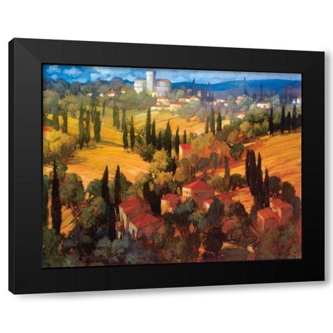 Tuscan Castle Black Modern Wood Framed Art Print with Double Matting by Craig, Philip