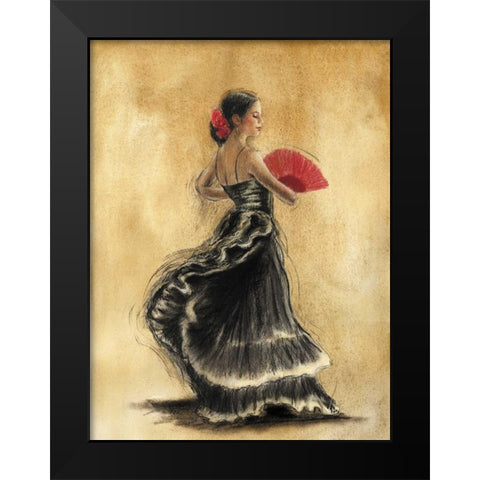 Flamenco Dancer II Black Modern Wood Framed Art Print by Gold, Caroline