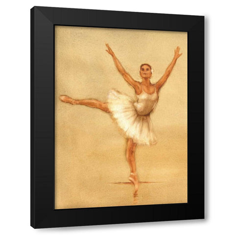 Ballerina II Black Modern Wood Framed Art Print with Double Matting by Gold, Caroline