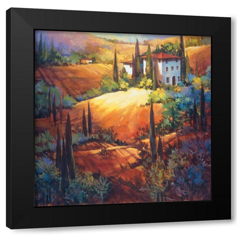 Morning Light Tuscany Black Modern Wood Framed Art Print by OToole, Nancy