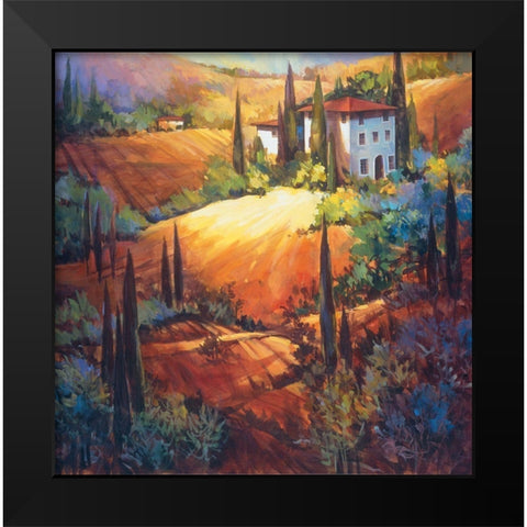 Morning Light Tuscany Black Modern Wood Framed Art Print by OToole, Nancy