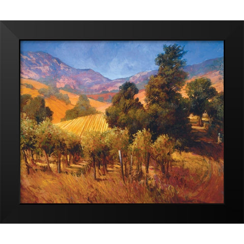 Southern Vineyard Hills Black Modern Wood Framed Art Print by Craig, Philip
