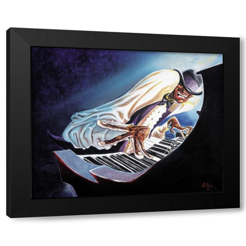 Hot Keys Black Modern Wood Framed Art Print by Johnson, Steven