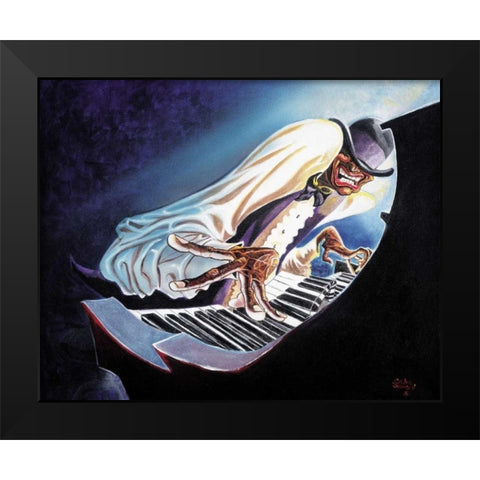 Hot Keys Black Modern Wood Framed Art Print by Johnson, Steven