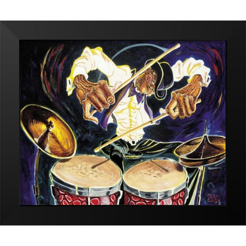 Thunder Black Modern Wood Framed Art Print by Johnson, Steven