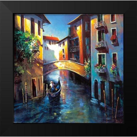 Daybreak in Venice Black Modern Wood Framed Art Print by OToole, Nancy