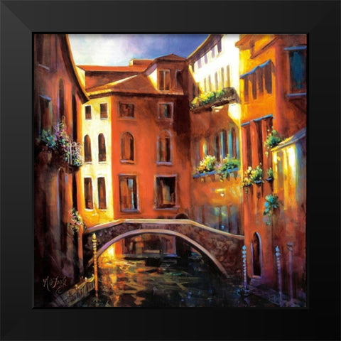 Sunset in Venice Black Modern Wood Framed Art Print by OToole, Nancy
