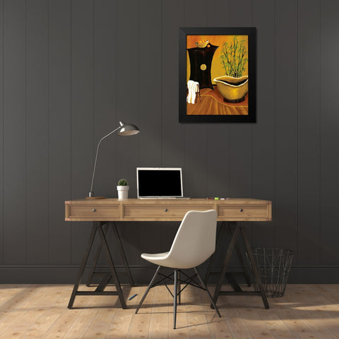 Asian Bath Black Modern Wood Framed Art Print by Sewell, Krista