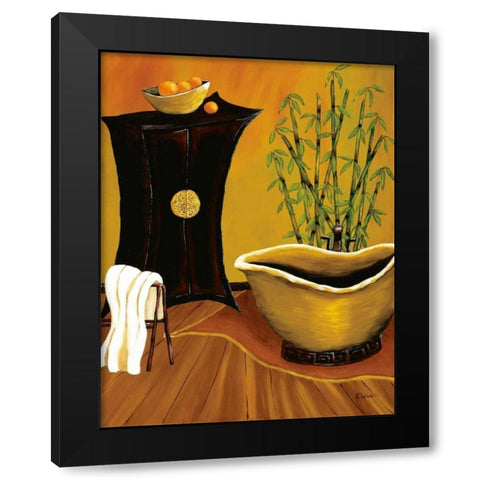 Asian Bath Black Modern Wood Framed Art Print by Sewell, Krista