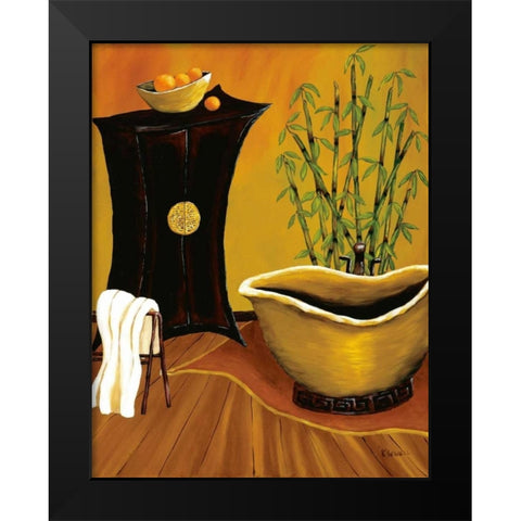 Asian Bath Black Modern Wood Framed Art Print by Sewell, Krista