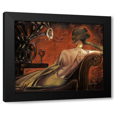 Bordeaux Lounge Black Modern Wood Framed Art Print with Double Matting by Biddle, Trish