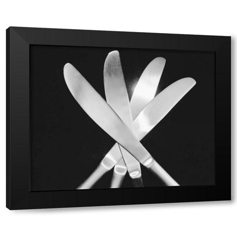 Knives Black Modern Wood Framed Art Print by Feeley, Mike