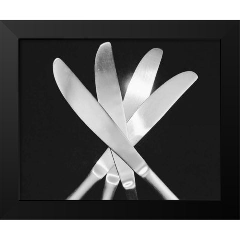 Knives Black Modern Wood Framed Art Print by Feeley, Mike
