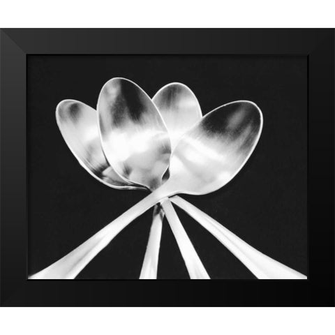 Spoons Black Modern Wood Framed Art Print by Feeley, Mike