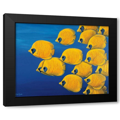 Gently Quietly Black Modern Wood Framed Art Print with Double Matting by Siddle, Keith