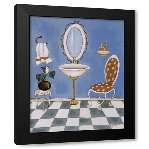 Blue Mood I Black Modern Wood Framed Art Print by Sewell, Krista