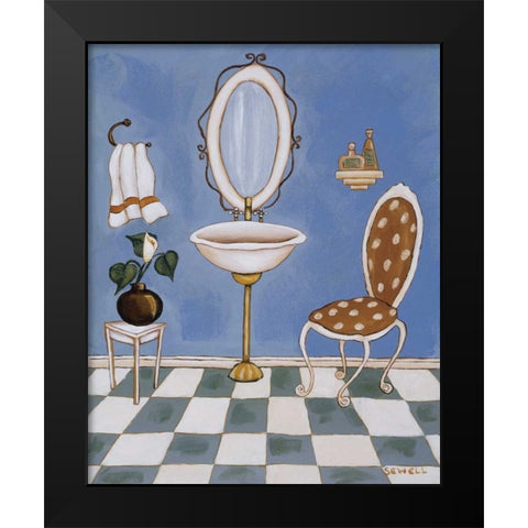 Blue Mood I Black Modern Wood Framed Art Print by Sewell, Krista