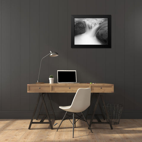 Misty Rocks I Black Modern Wood Framed Art Print by LSH