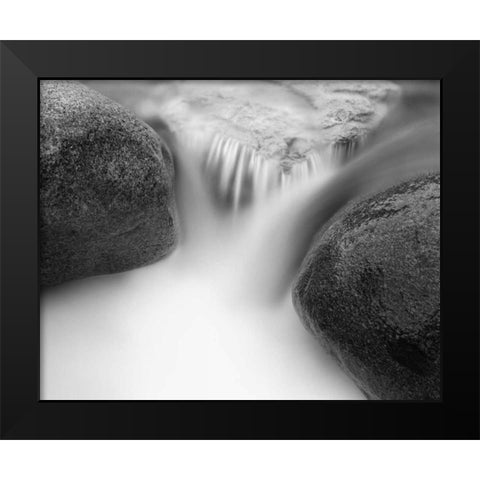 Misty Rocks I Black Modern Wood Framed Art Print by LSH