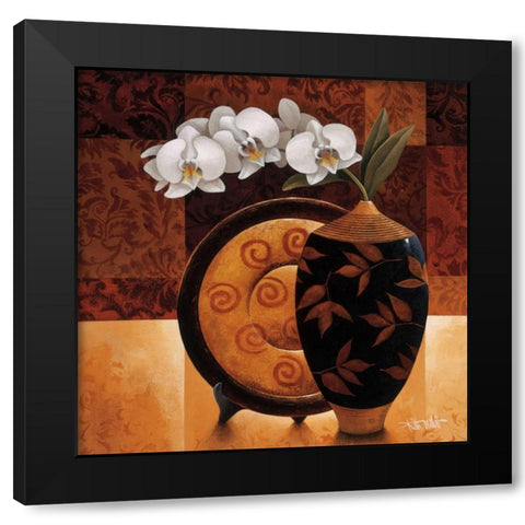 Orquidea Linda II Black Modern Wood Framed Art Print with Double Matting by Mallett, Keith