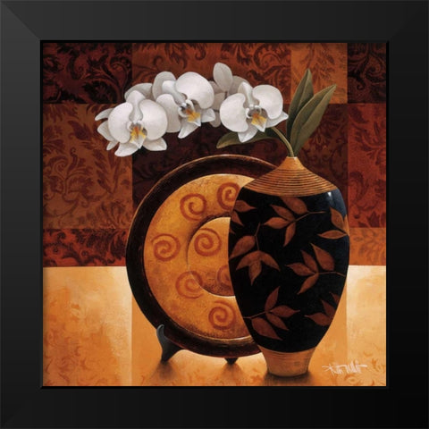 Orquidea Linda II Black Modern Wood Framed Art Print by Mallett, Keith
