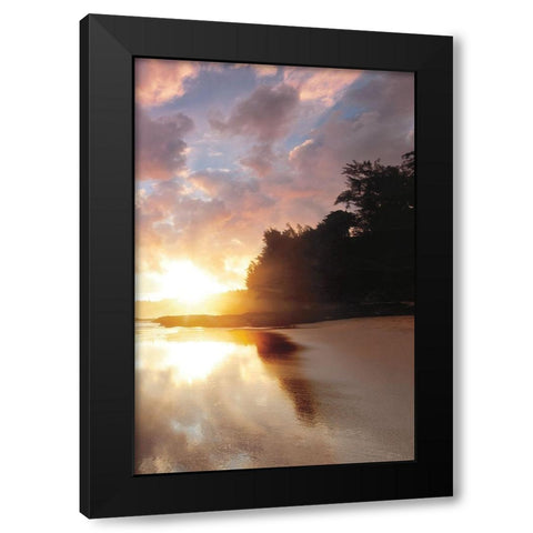 Secret Beach Sunrise III Black Modern Wood Framed Art Print by Frates, Dennis