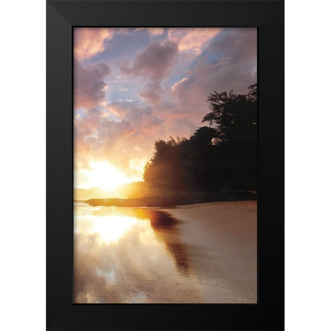 Secret Beach Sunrise III Black Modern Wood Framed Art Print by Frates, Dennis