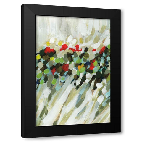 Poppy Swirls II Black Modern Wood Framed Art Print with Double Matting by Parker, Karen Lorena