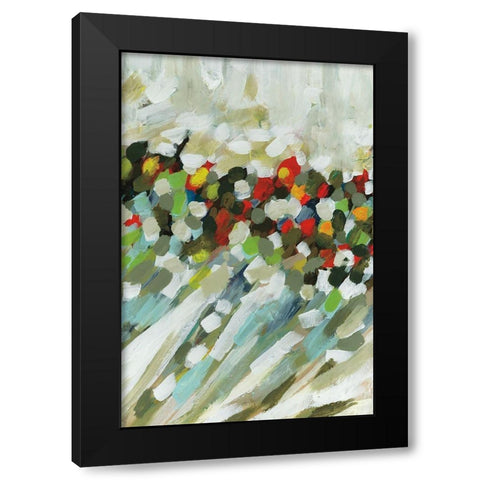 Poppy Swirls III Black Modern Wood Framed Art Print by Parker, Karen Lorena