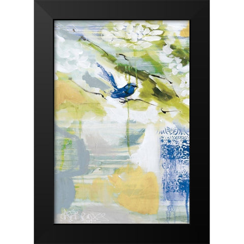 Blue Wrens I Black Modern Wood Framed Art Print by Jones, A.