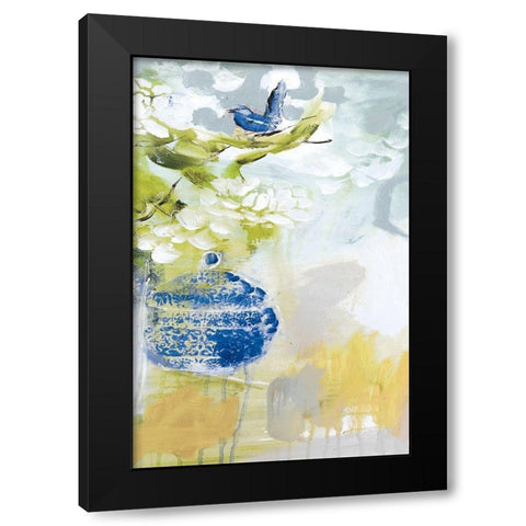 Blue Wrens III Black Modern Wood Framed Art Print by Jones, A.