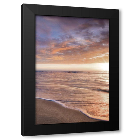 Kee Beach Sunset II Black Modern Wood Framed Art Print with Double Matting by Frates, Dennis