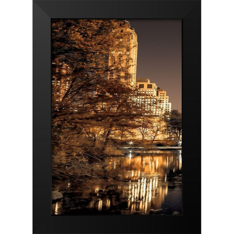 Central Park Glow I Black Modern Wood Framed Art Print by Frank, Assaf