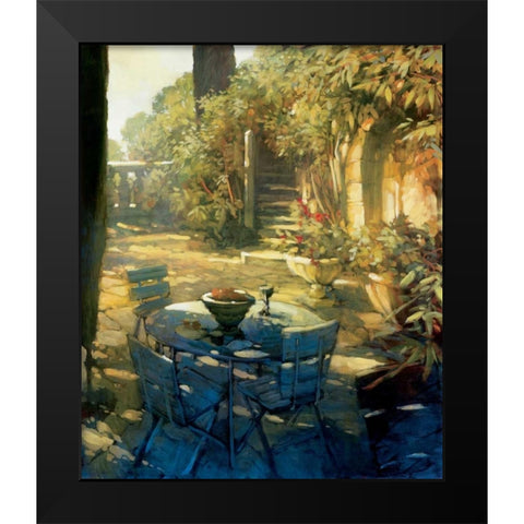 Sunlit Terrace Crillon le Brave Black Modern Wood Framed Art Print by Craig, Philip