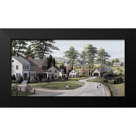 The Covered Bridge Black Modern Wood Framed Art Print by Saunders, Bill
