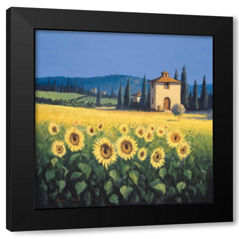 Golden Warmth Black Modern Wood Framed Art Print by Short, David