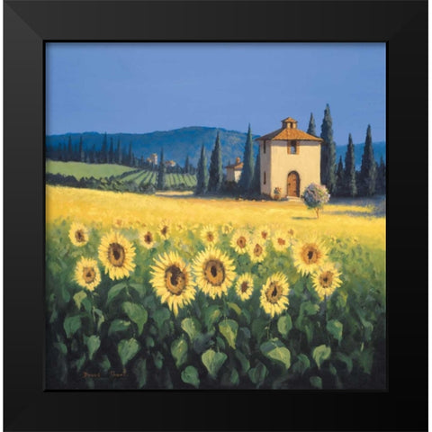 Golden Warmth Black Modern Wood Framed Art Print by Short, David